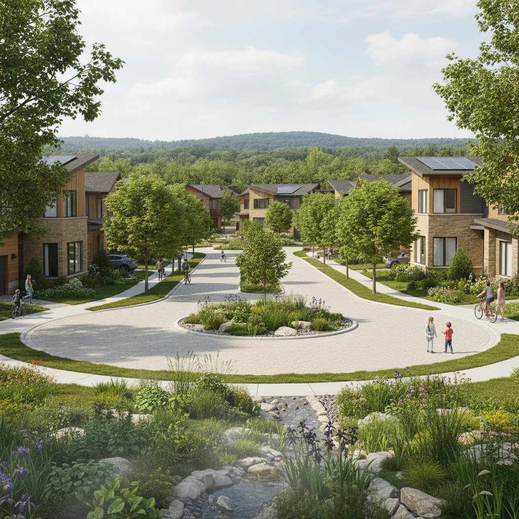 Rain garden and green infrastructure managing stormwater