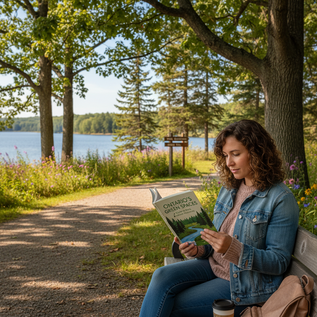 A community group reviewing landscape plans at an Ontario park