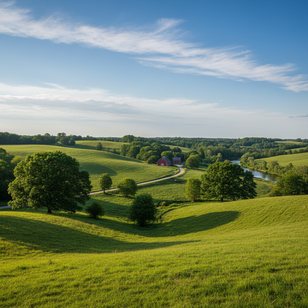 Ontario landscape with mixed residential and natural areas